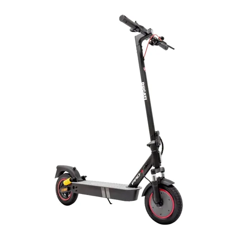 Trottinette électrique Ducati Pro 2 noire vue de trois quarts arrière, garde-boue et feu arrière visibles