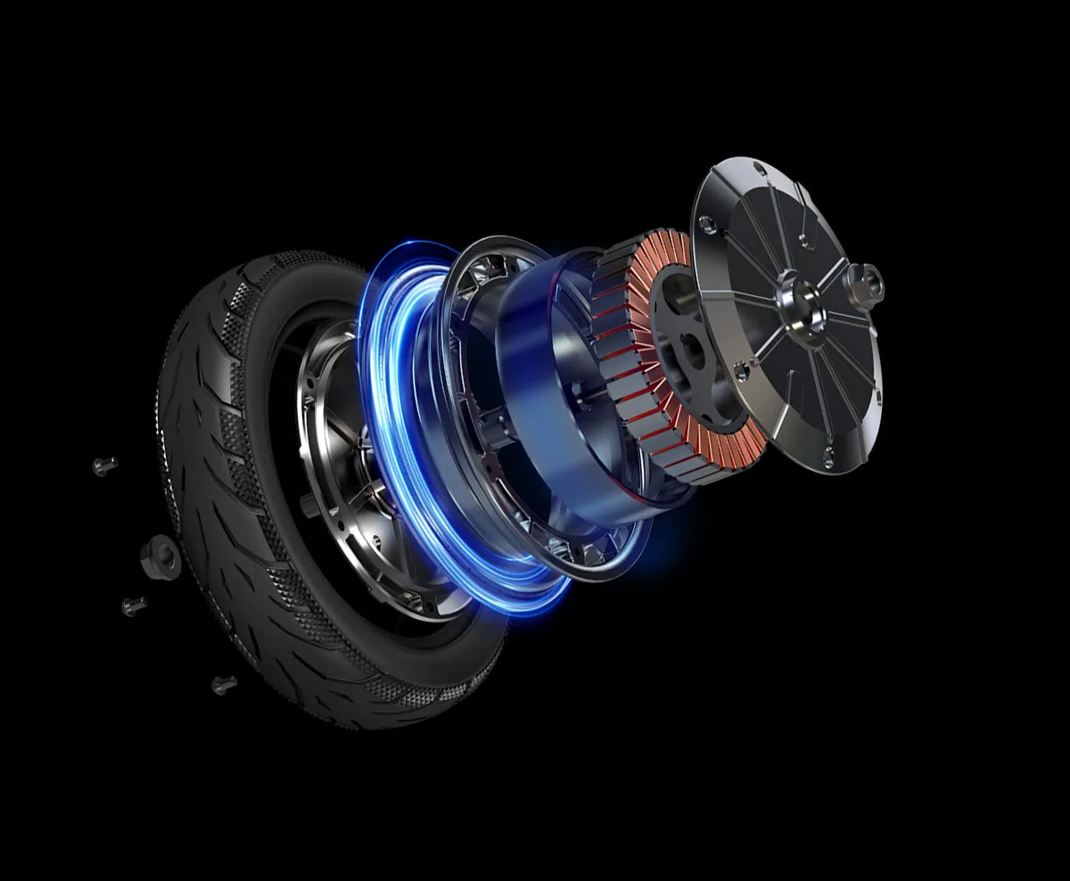 Moteur de roue arrière de l'Inmotion Air en vue éclatée, image de la marque