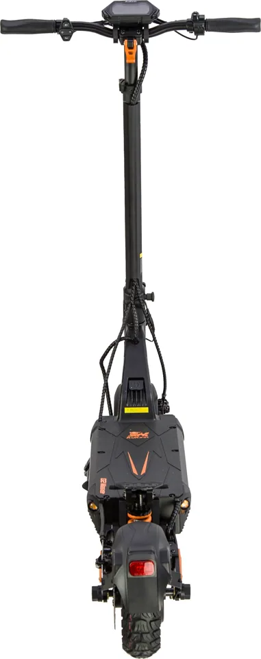 Trottinette électrique Kukirin G2 Master vue de dos, feu arrière rouge et guidon large