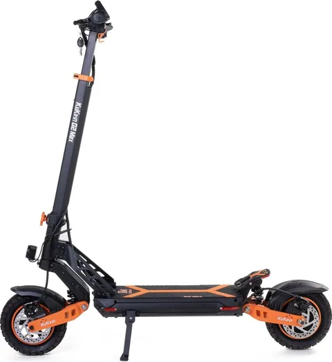 Trottinette électrique Kukirin G2 Max vue de profil, roue avant à gauche, pneus tout-terrain