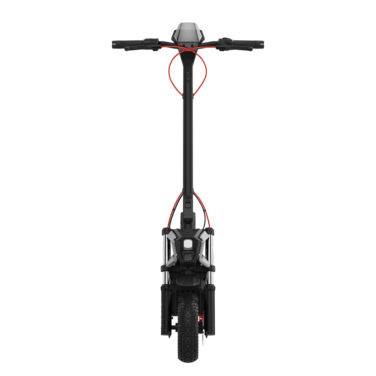 Trottinette électrique Navee NT5 Max vue de face, phare avant et guidon large