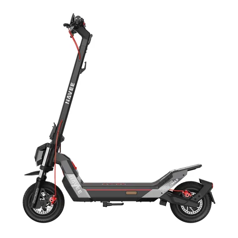Trottinette électrique Navee NT5 Max noire et grise, vue de profil côté gauche