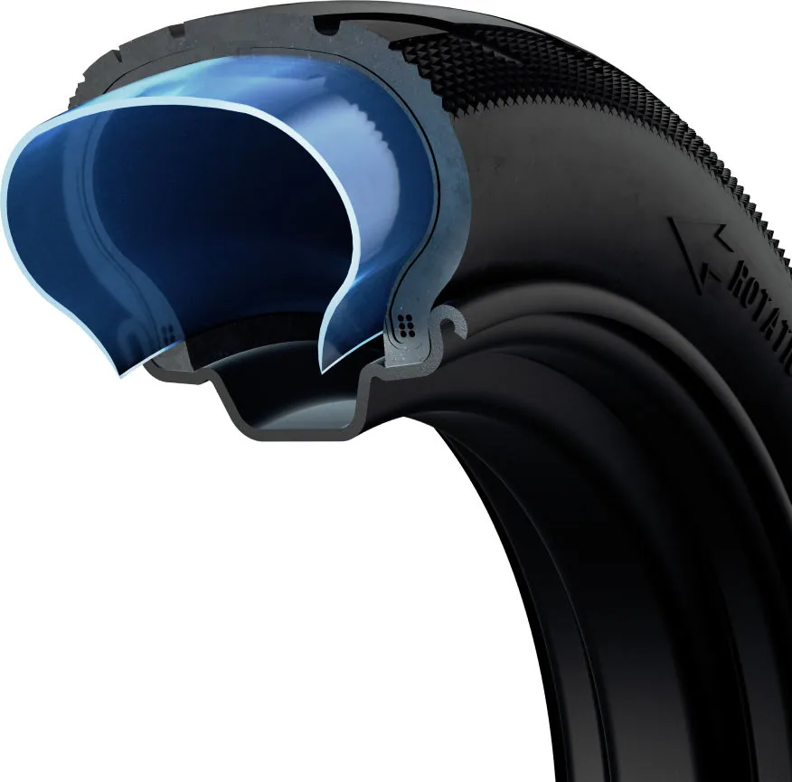 Pneu de la Segway-Ninebot E2 Pro E en coupe, montrant la couche intérieure