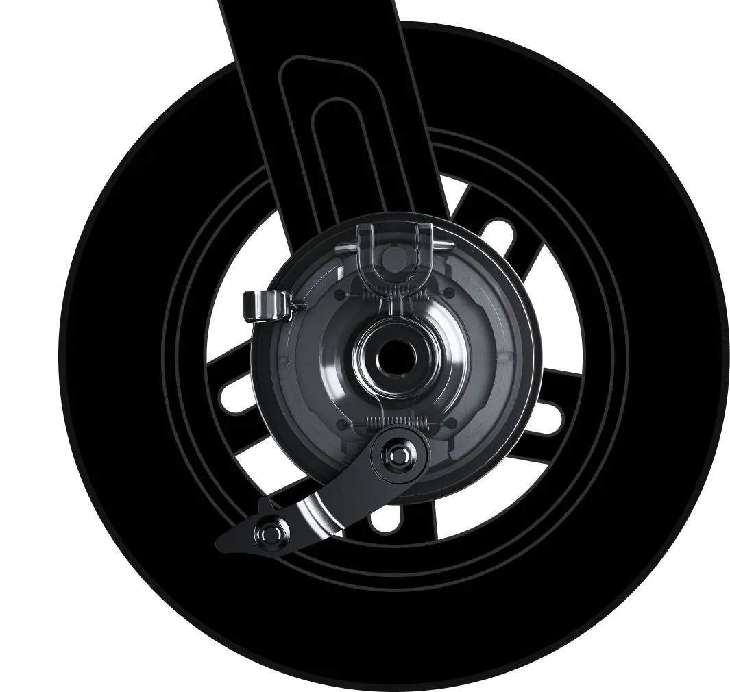 Roue de la Segway-Ninebot E2 Pro E vue de côté avec son frein