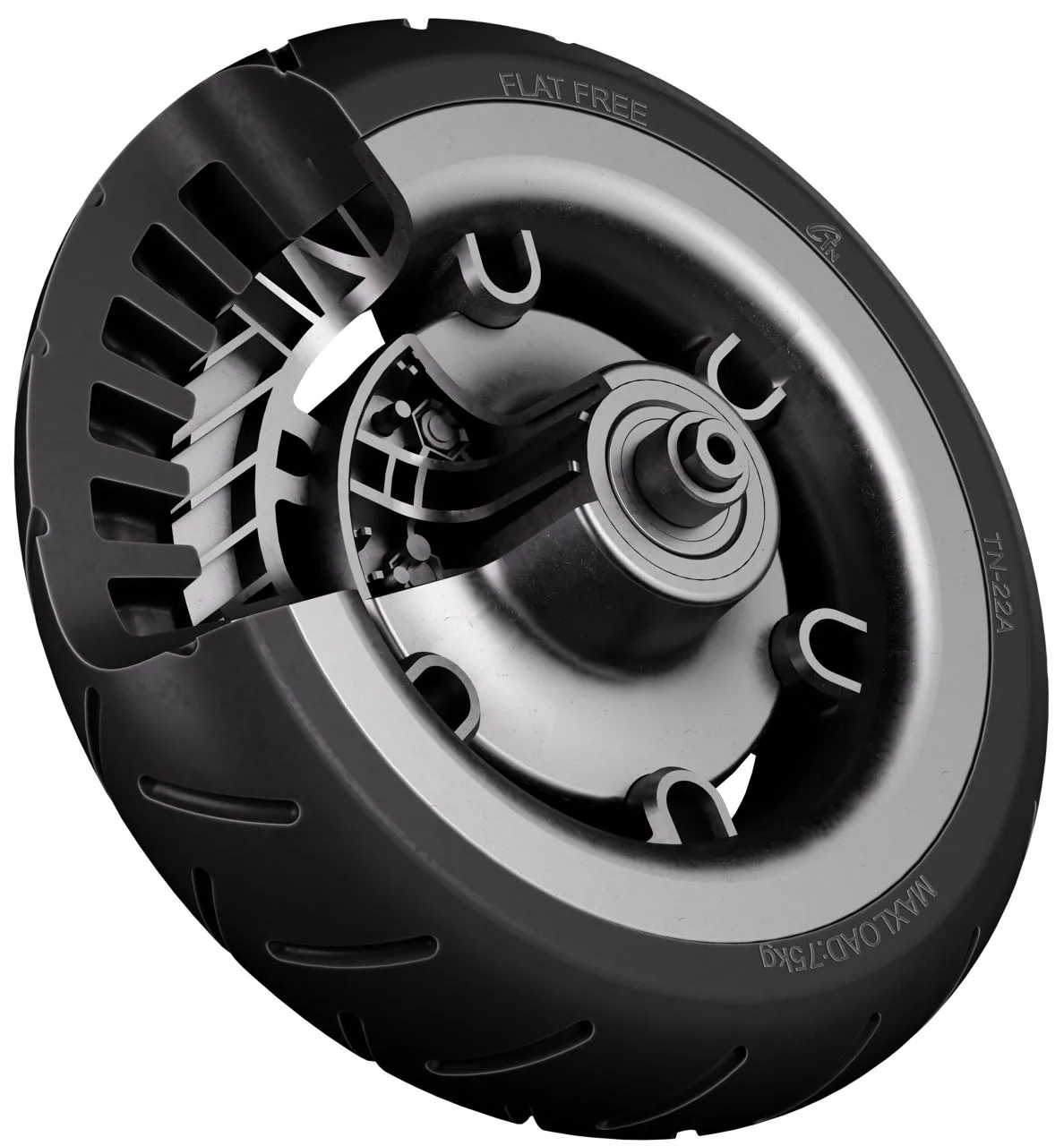 Rendu en coupe de la roue et du frein de la Segway-Ninebot E2 Plus E II