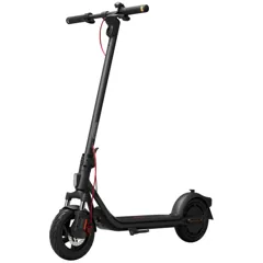 Trottinette électrique Segway Ninebot F2 Pro E II noire, vue de trois quarts avant, dépliée
