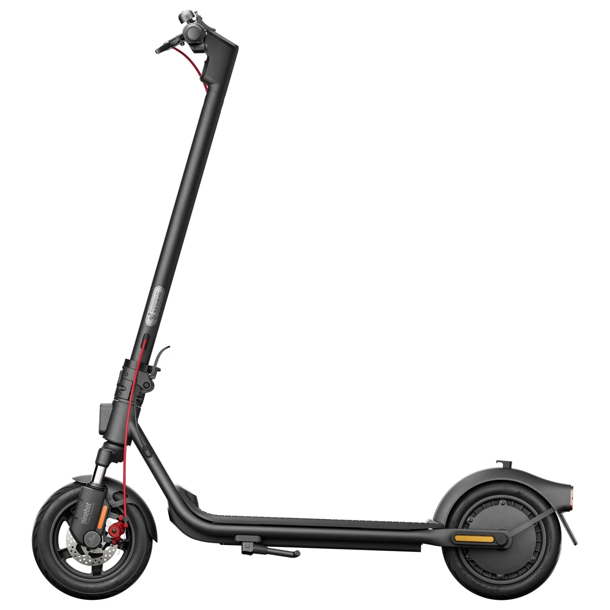 Trottinette électrique Segway Ninebot F2 Pro E II noire, vue de profil, dépliée
