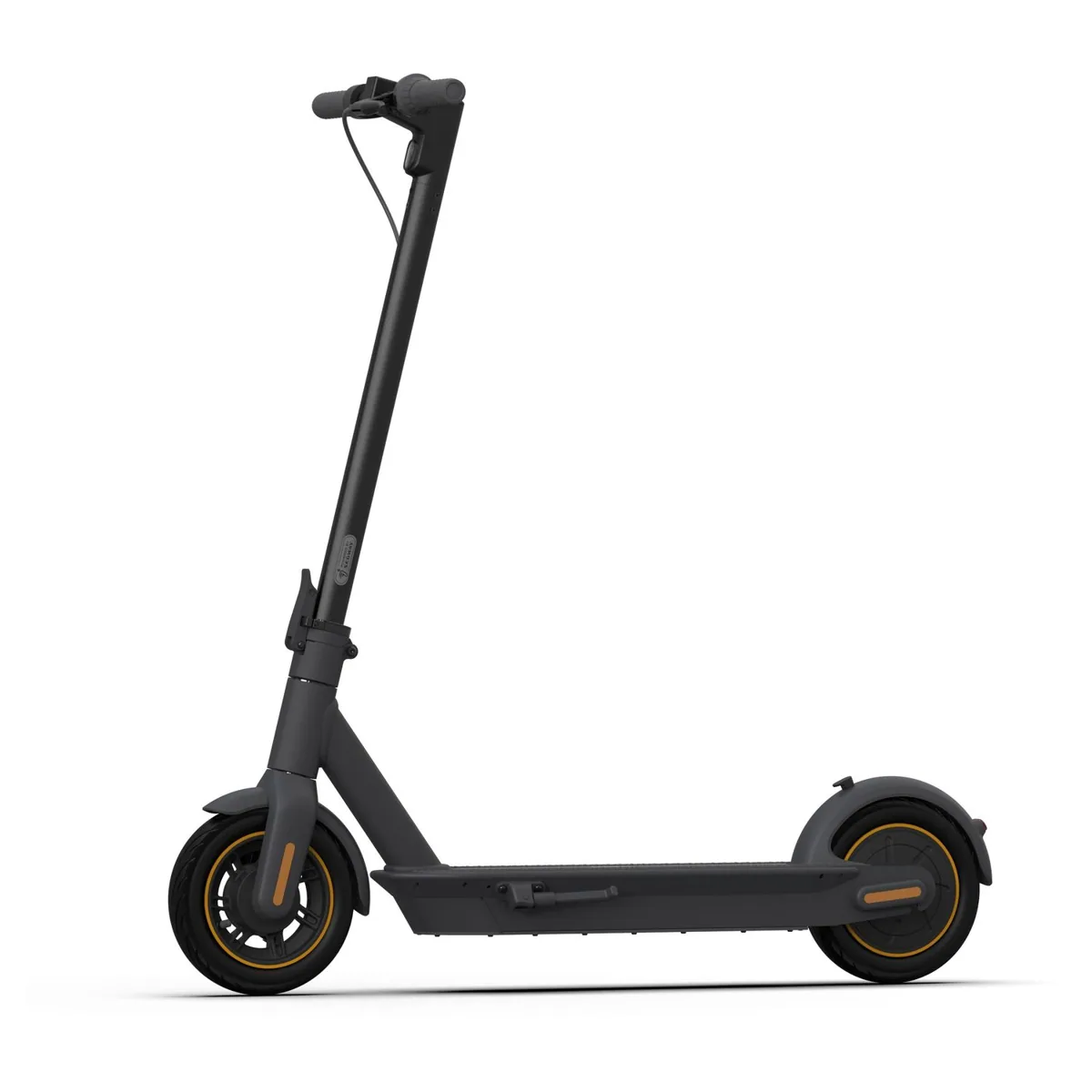 Trottinette électrique Segway Ninebot Max G30E II noire et grise, vue de trois quarts avant, dépliée