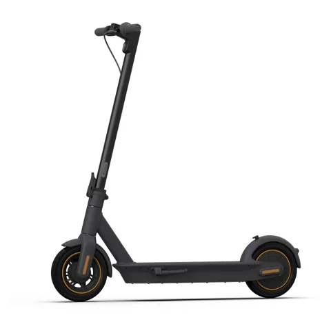 Trottinette électrique Segway Ninebot Max G30E II noire et grise, vue de trois quarts avant, dépliée