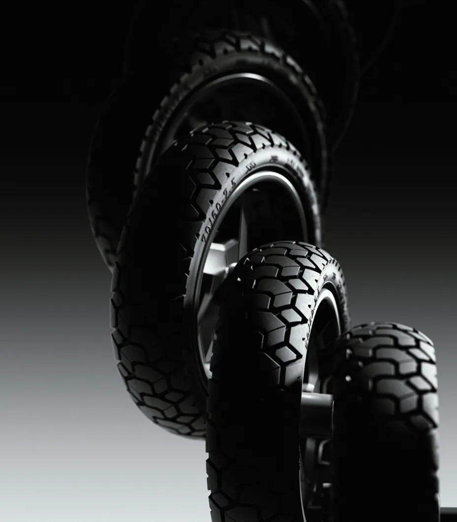 Pneus tout-terrain à crampons de la Segway ZT3 Pro E en gros plan