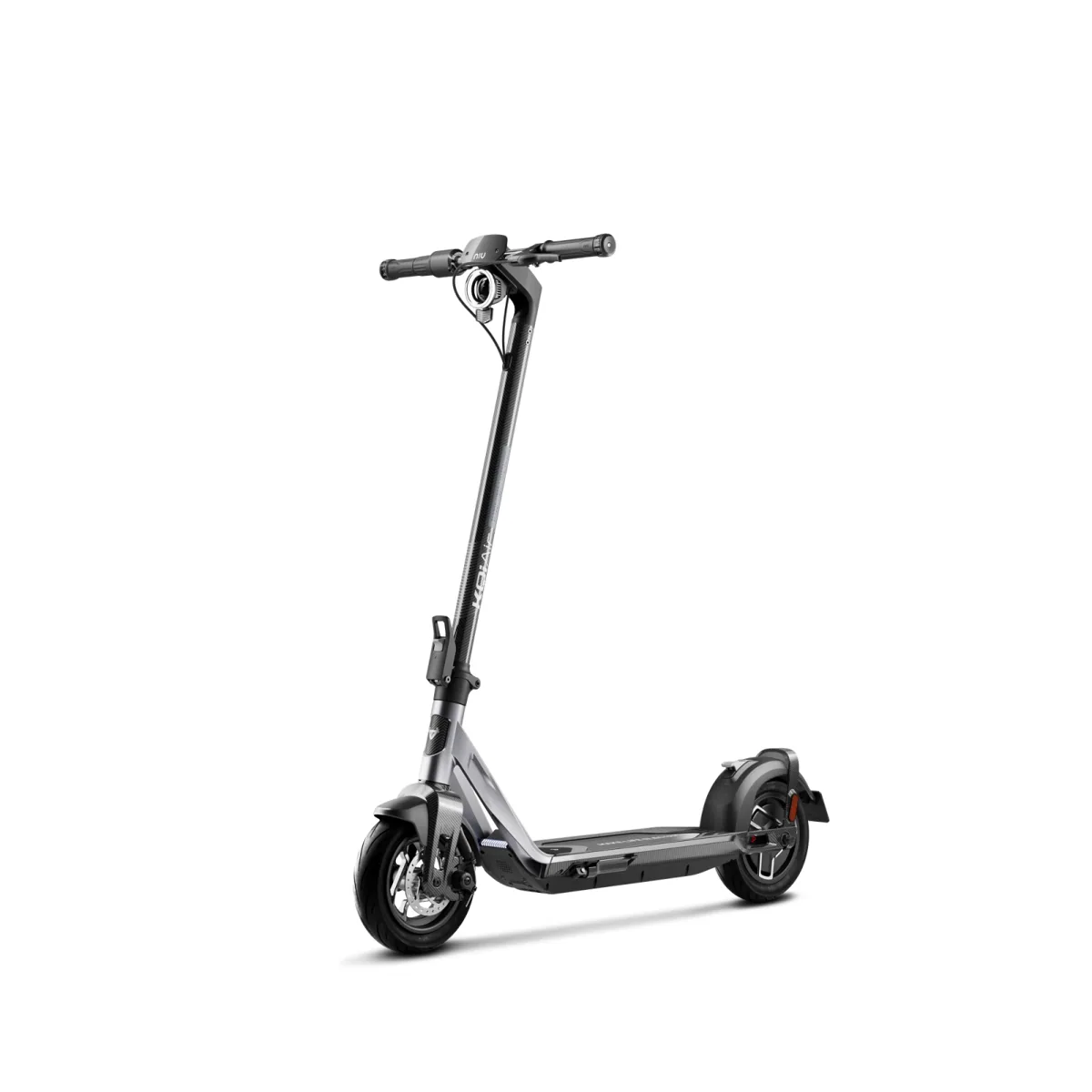 Trottinette électrique Niu KQi Air argent vue de trois-quarts avant droit