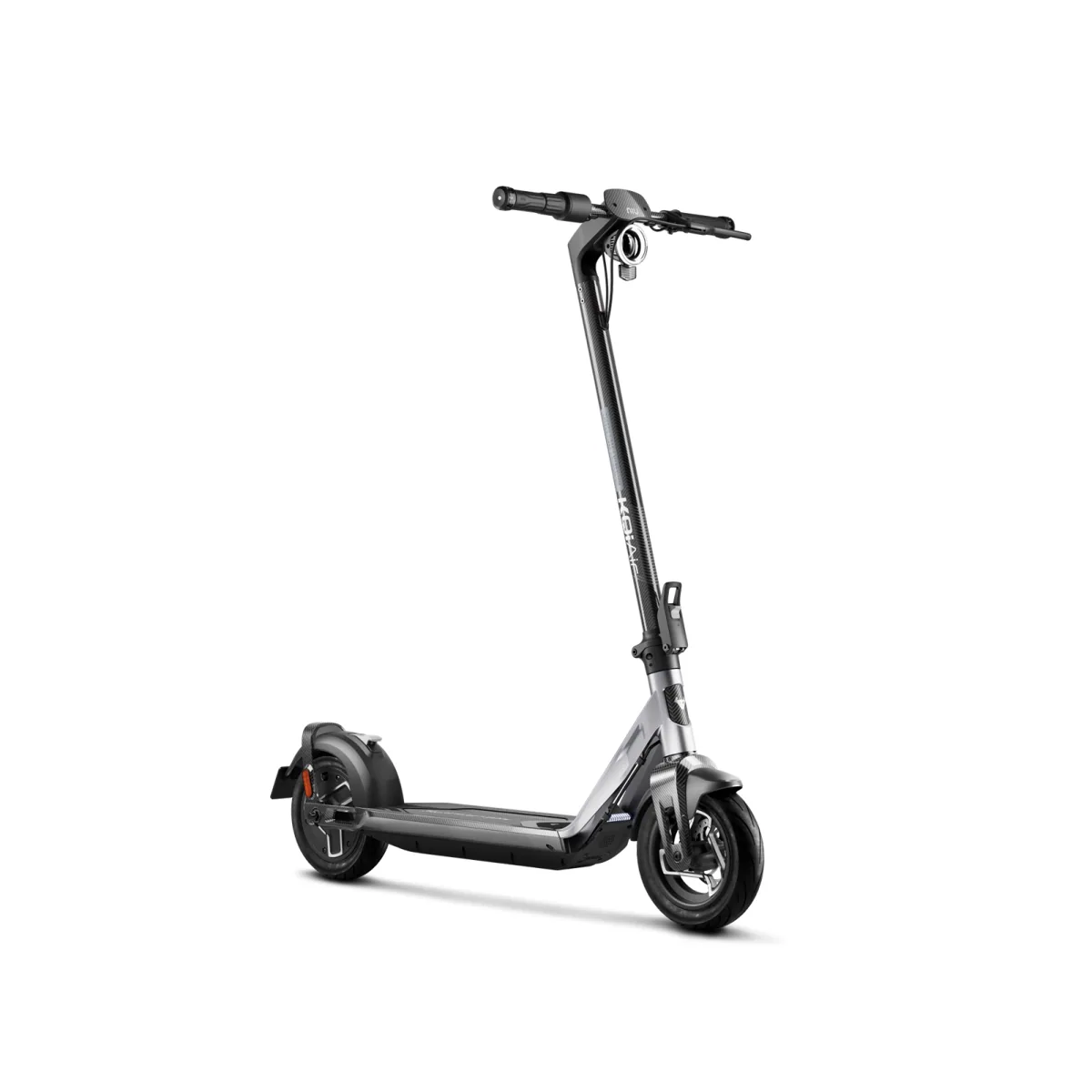 Trottinette électrique Niu KQi Air argent vue de trois-quarts avant gauche