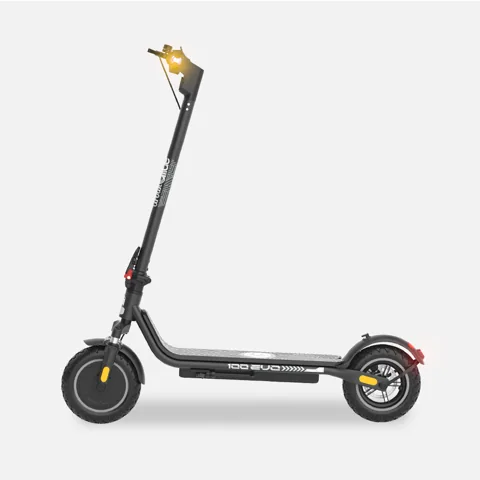 Trottinette électrique Urbanglide Ride 100 Evo noire, vue de profil, guidon déplié