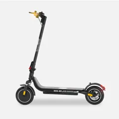 Trottinette électrique Urbanglide Ride 85 Evo noire, vue de profil, guidon déplié