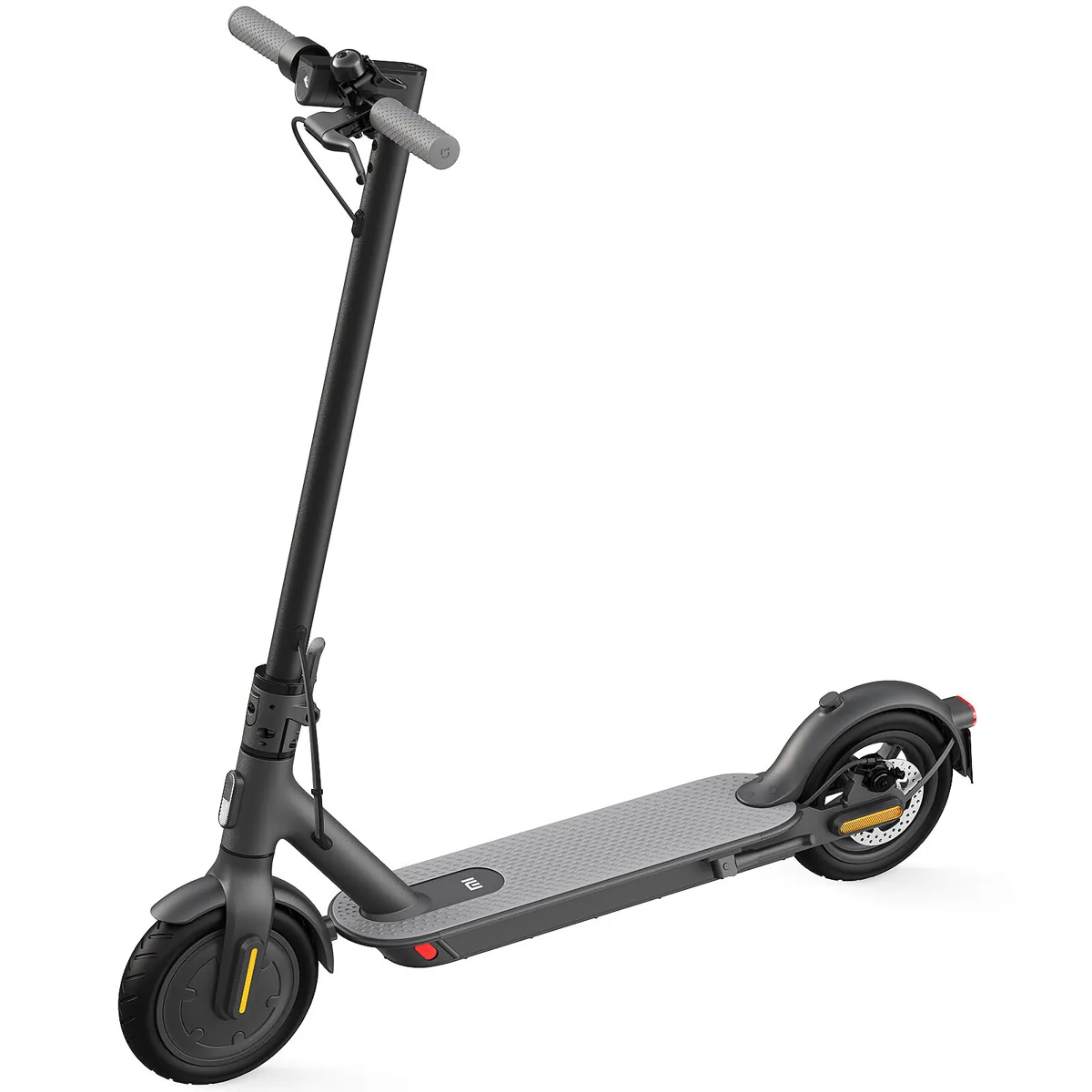 Trottinette électrique Xiaomi Mi Electric Scooter 1S noire, vue de trois quarts avant, dépliée