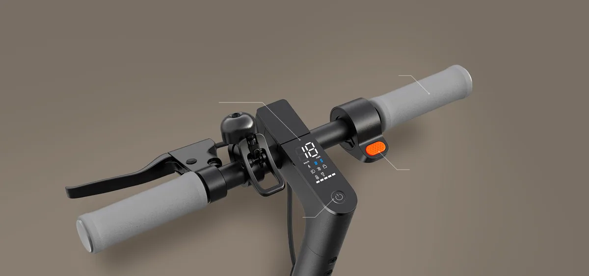 Guidon de la Mi Electric Scooter Essential avec écran, accélérateur et levier de frein