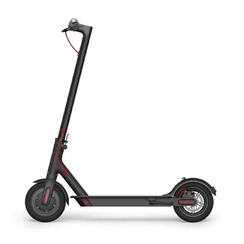 Trottinette électrique Xiaomi Mi Electric Scooter M365 noire, vue de profil, dépliée