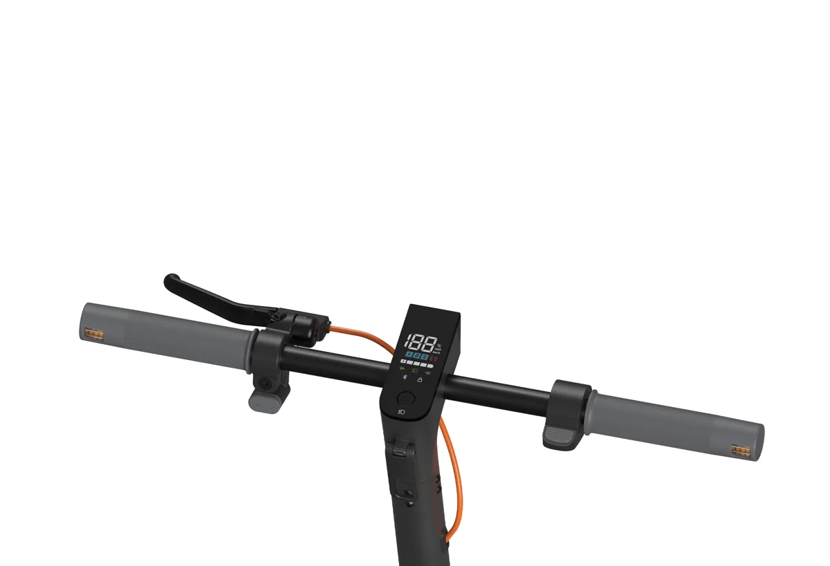 Guidon de la Xiaomi Electric Scooter 6 avec l'écran, le levier de frein et les poignées